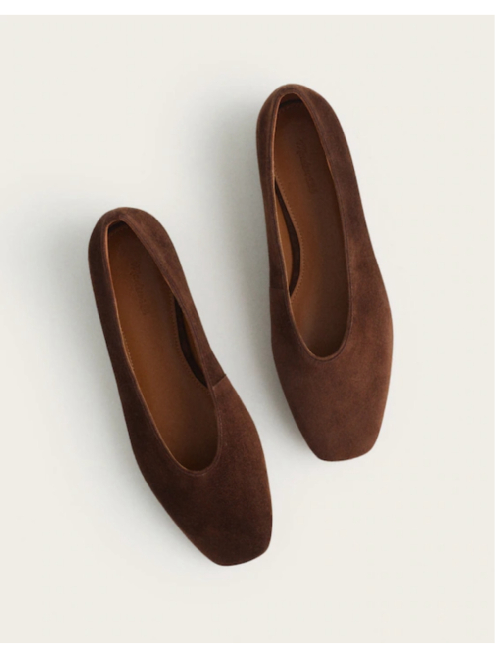 Madewell The Mylie Ballet Flat Brown Suede Flats Women's Size 7.5 Square Toe